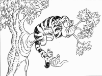 A coloring page of winnie the pooh - group